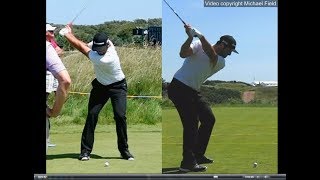 Jon Rahm golf swing  Long Iron faceon amp downtheline July 2017 [upl. by Autumn]