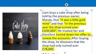 How to apply misrepresentation Liam cupcake scenario [upl. by Hutson]