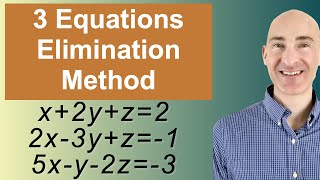 Solving Systems of 3 Equations Elimination [upl. by Gebelein]