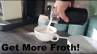 How to Get More Froth from Your Nespresso Coffee Aeroccino  Nespresso tips and help [upl. by Dougald]