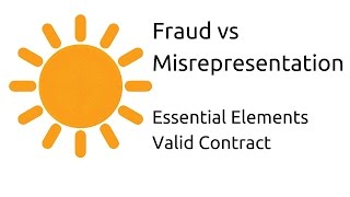 Fraud vs Misrepresentation  Other Essential Elements of a Valid Contract  CA CPT  CS amp CMA [upl. by Deborath244]